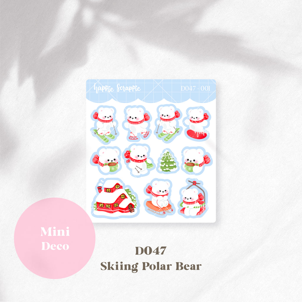 Mini Deco : Skiing Polar Bear // D047