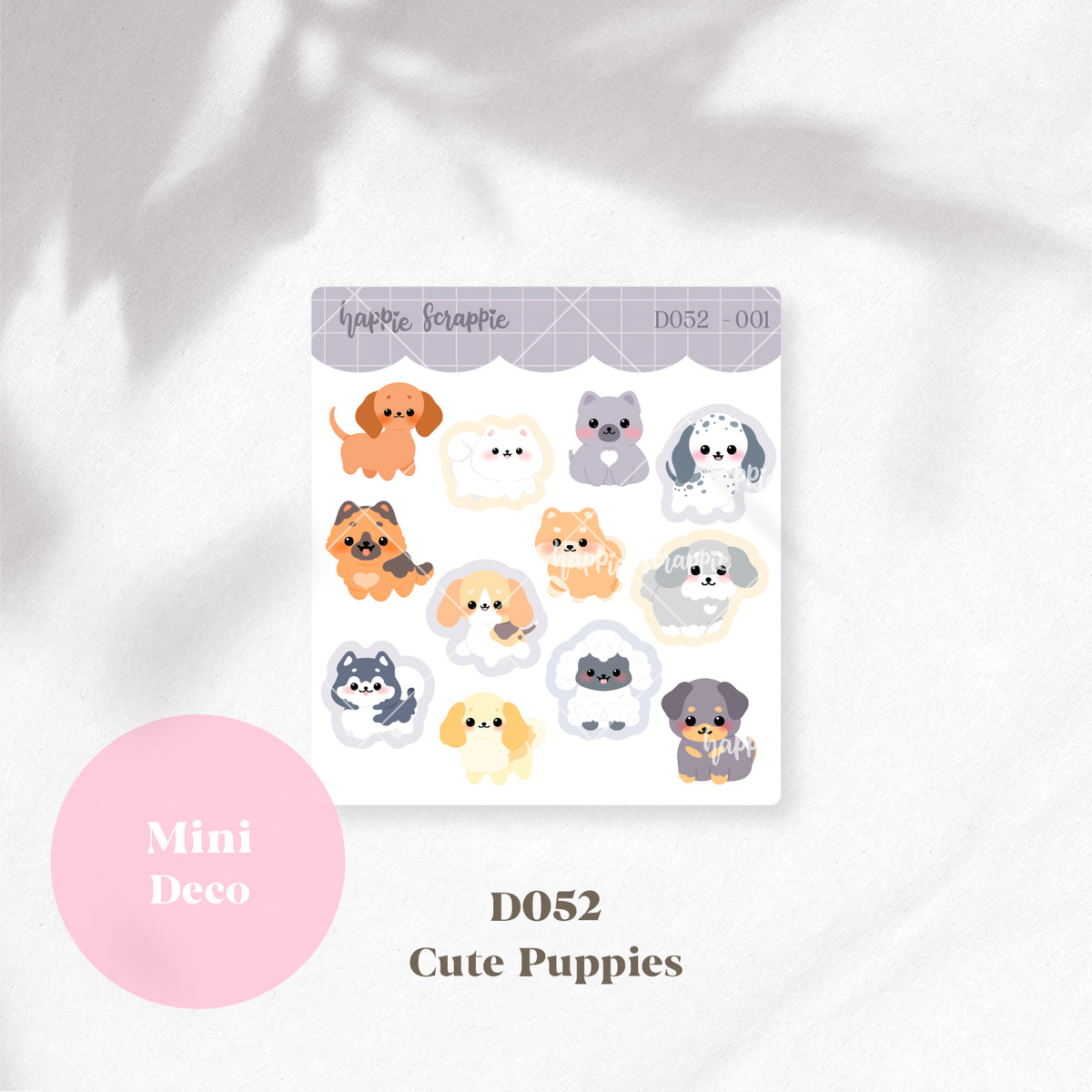 Mini Deco : Cute Puppies // D052 | HappieScrappie