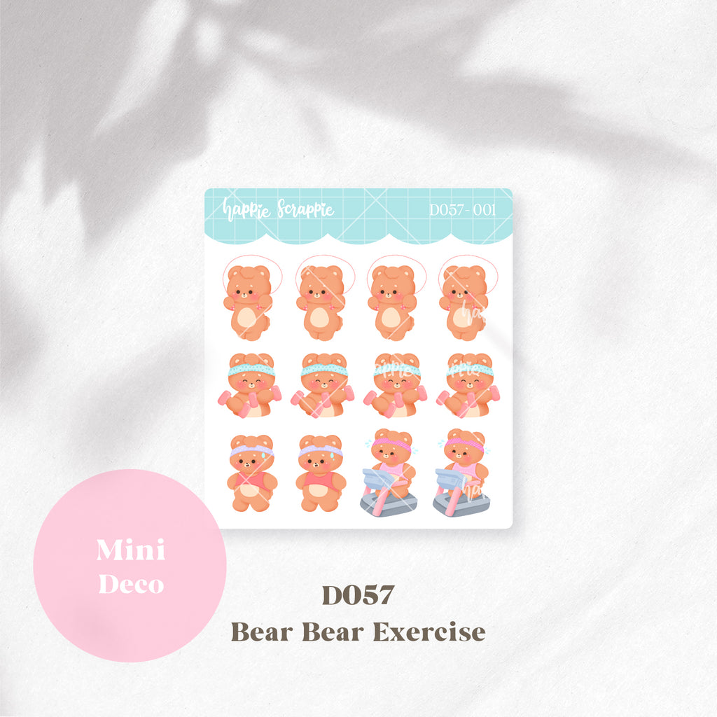 Mini Deco : Bear Bear Fitness & Exercise // D057-D058