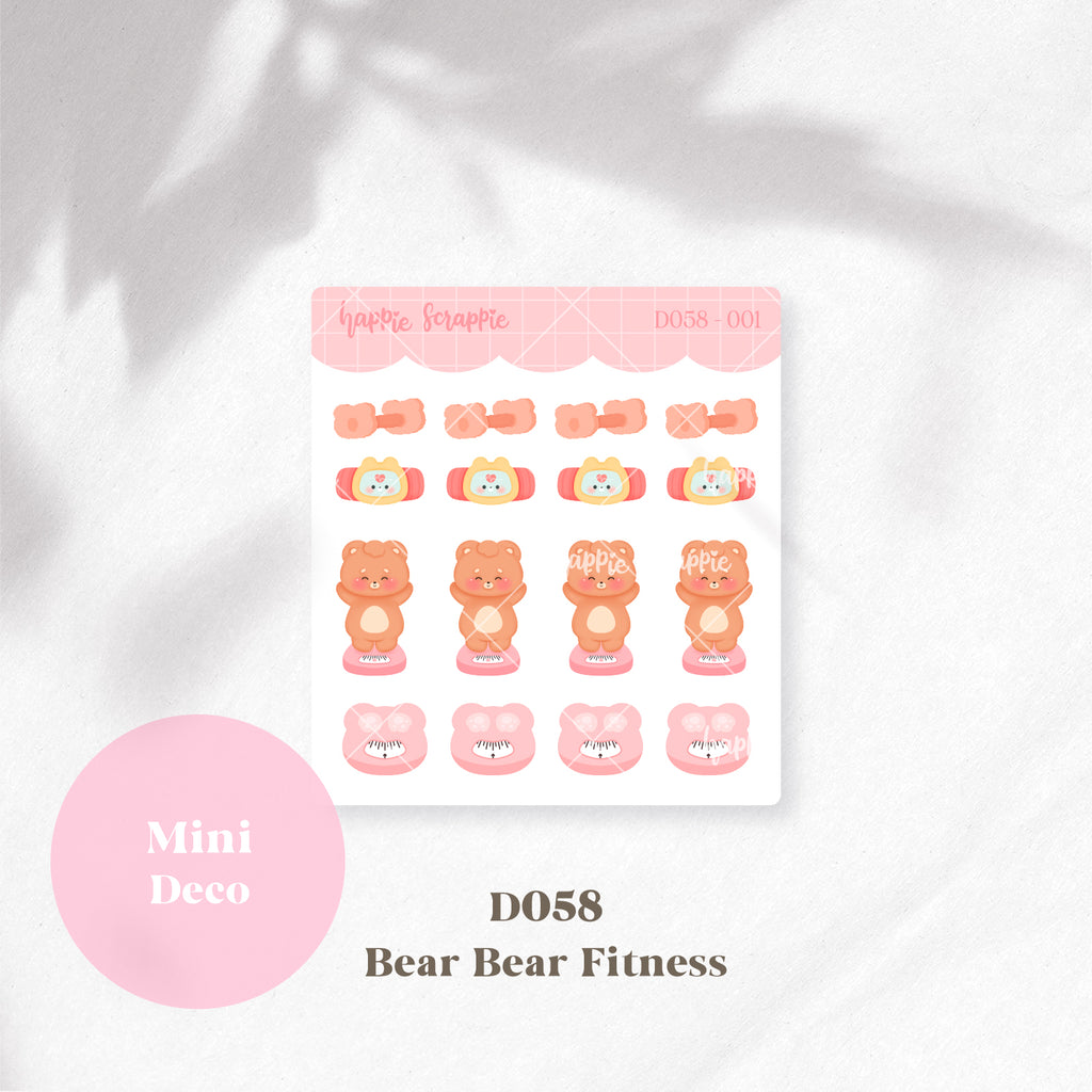Mini Deco : Bear Bear Fitness & Exercise // D057-D058