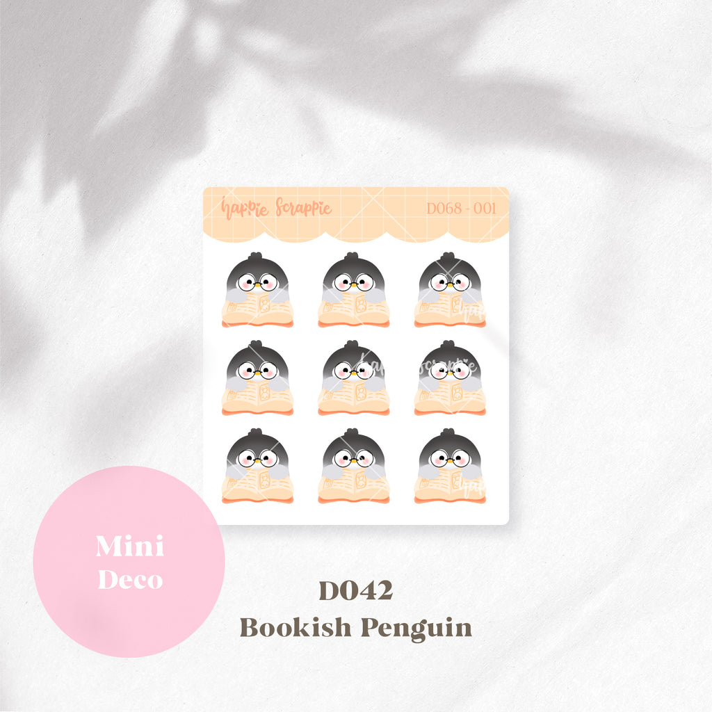 Mini Deco : Bookish / Studying Penguin // D068