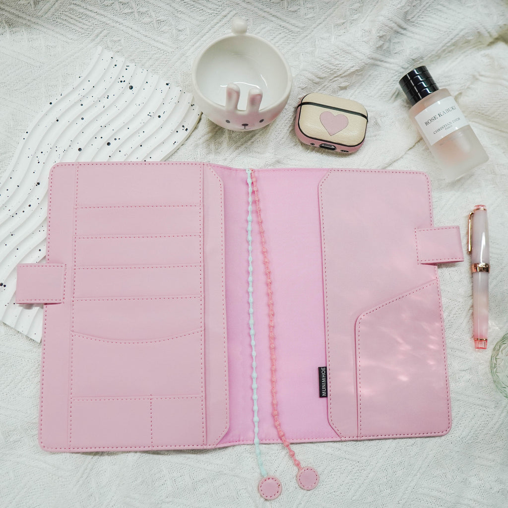 Planner Cover : Pink Floral (Gold Accdent) Fabric (A5 / Hobo Cousin) // Pre Order