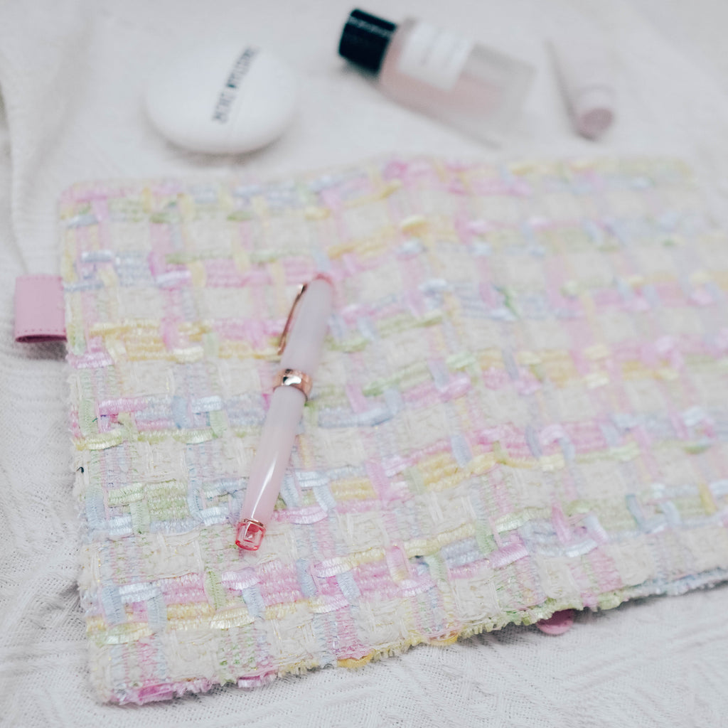 Planner Cover : Pastel Rainbow Tweed Fabric (A5 / Hobo Cousin) // Pre Order