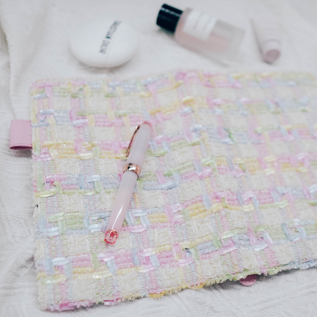 Planner Cover : Pastel Rainbow Tweed Fabric (B6) // Pre Order