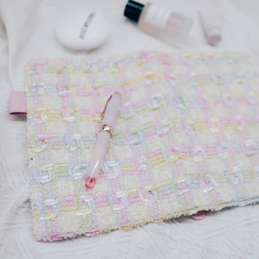 Planner Cover : Pastel Rainbow Tweed Fabric (A6 / Hobo Techo) // Pre Order