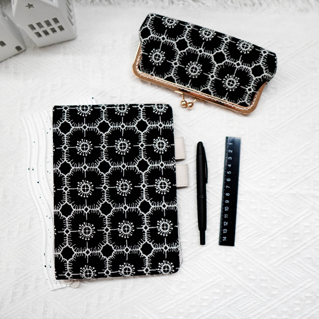 Planner Cover : Black Anemone Fabric (TN Standard) // Pre Order