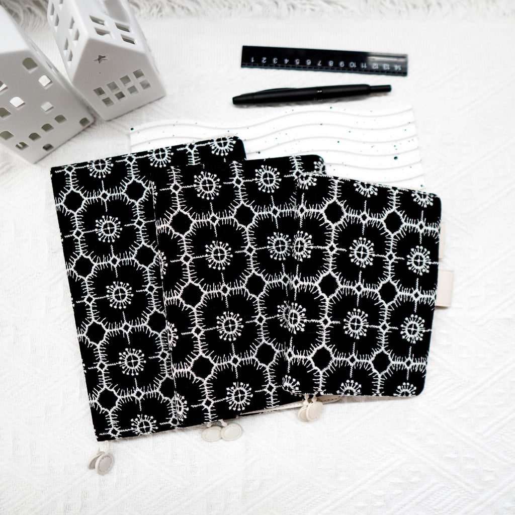 Planner Cover : Black Anemone Fabric (TN Standard) // Pre Order