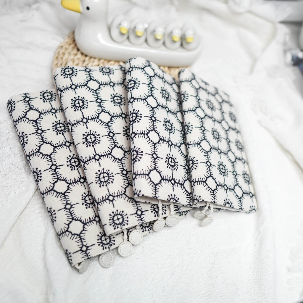 Planner Cover : White Anemone Fabric (A6 / Hobo Techo) // Pre Order