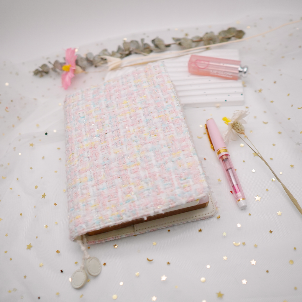 Planner Cover : Pink Tweed Fabric (B6) // Pre Order