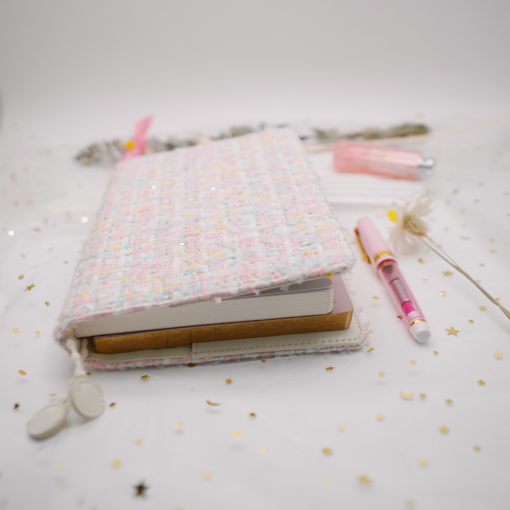 Planner Cover : Pink Tweed Fabric (B6) // Pre Order
