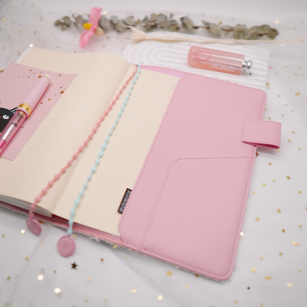 Planner Cover : Pink Tweed Fabric (A6 / Hobo Techo) // Pre Order