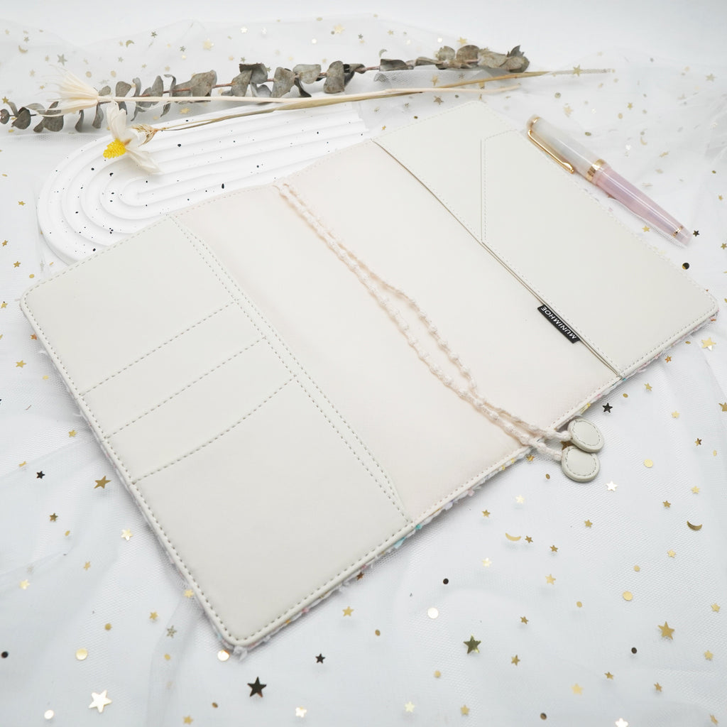 Planner Cover : Peach Tweed (Silver Accent) Fabric (B6) // Pre Order