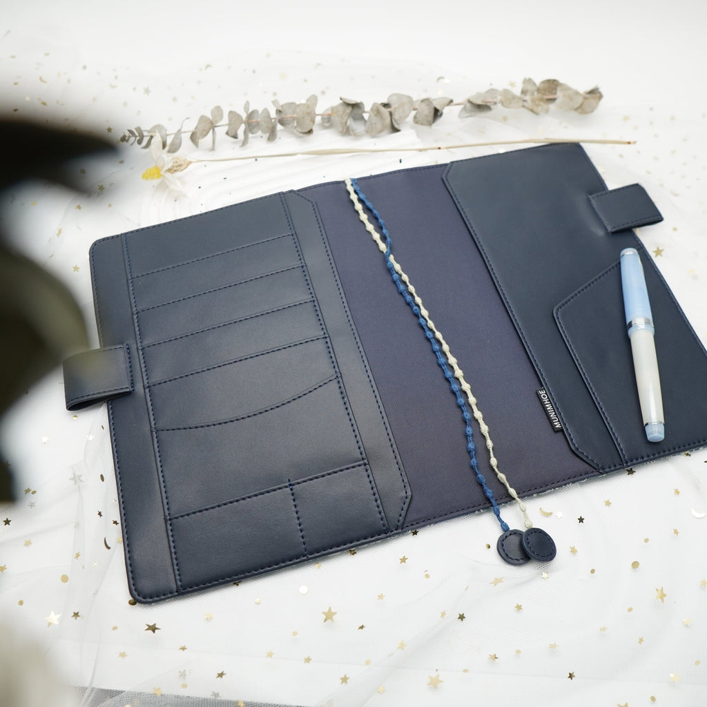 Planner Cover : Dark Blue Embroidery Fabric (TN Standard) // Pre Order