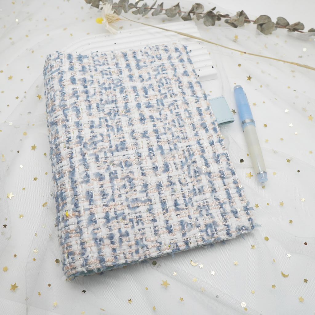 Planner Cover : Winter Cool Blue Tweed Fabric (A5 / Hobo Cousin) // Pre Order