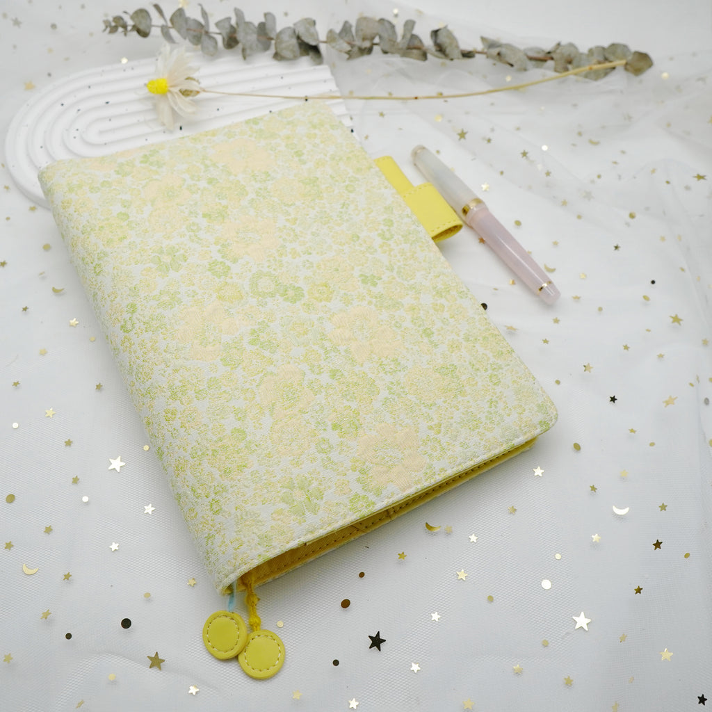 Planner Cover : Yellow Floral Fabric (A6 / Hobo Techo) // Pre Order