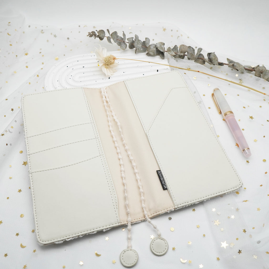 Planner Cover : Beige Lace Fabric (Hobo Weeks) // Pre Order