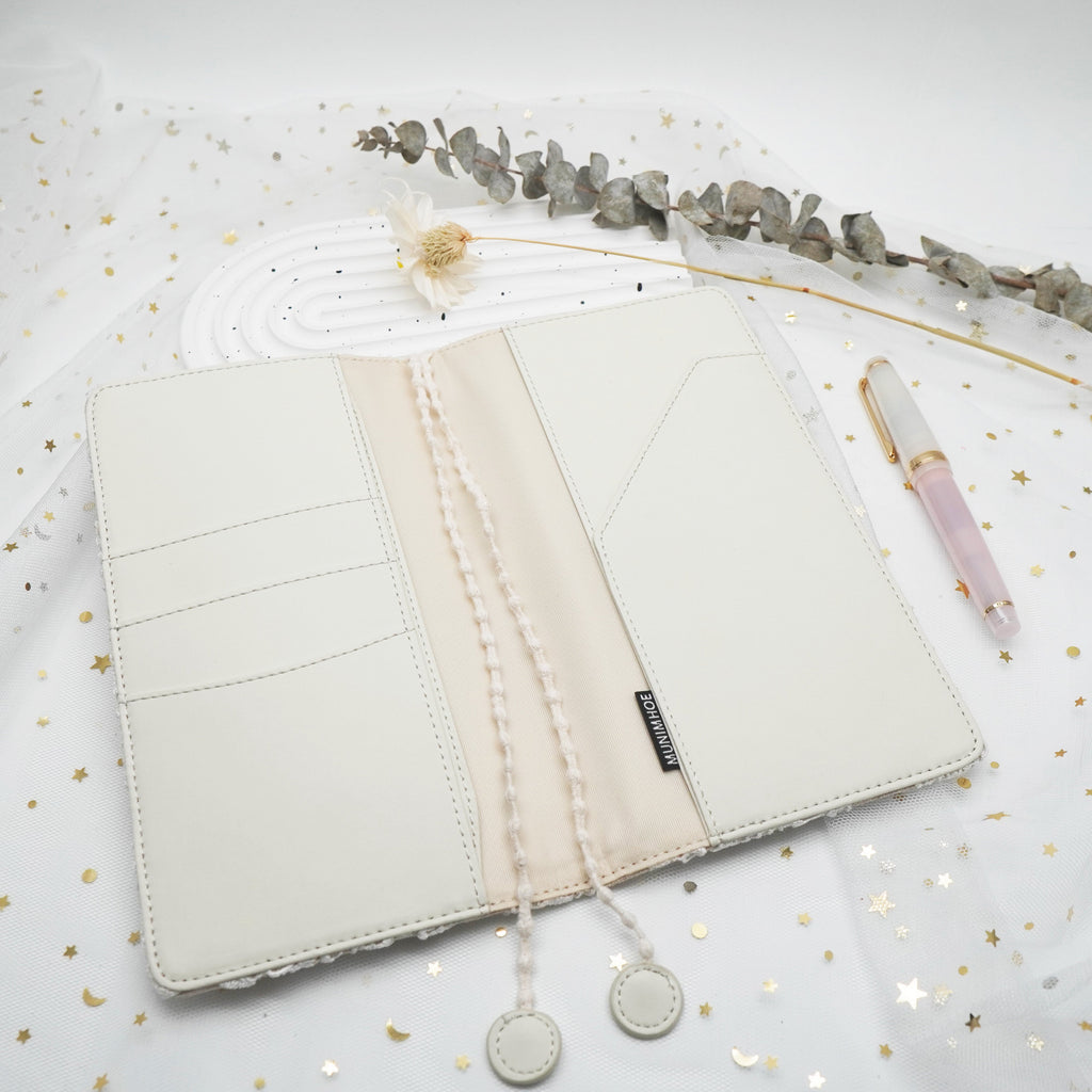 Planner Cover : White Anemone Fabric (Hobo Weeks) // Pre Order