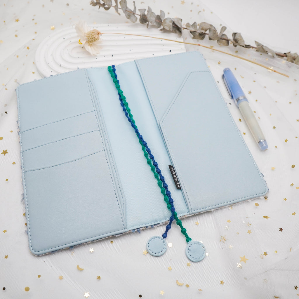 Planner Cover : Spring Blue Tweed Fabric  (Hobo Weeks) // Pre Order