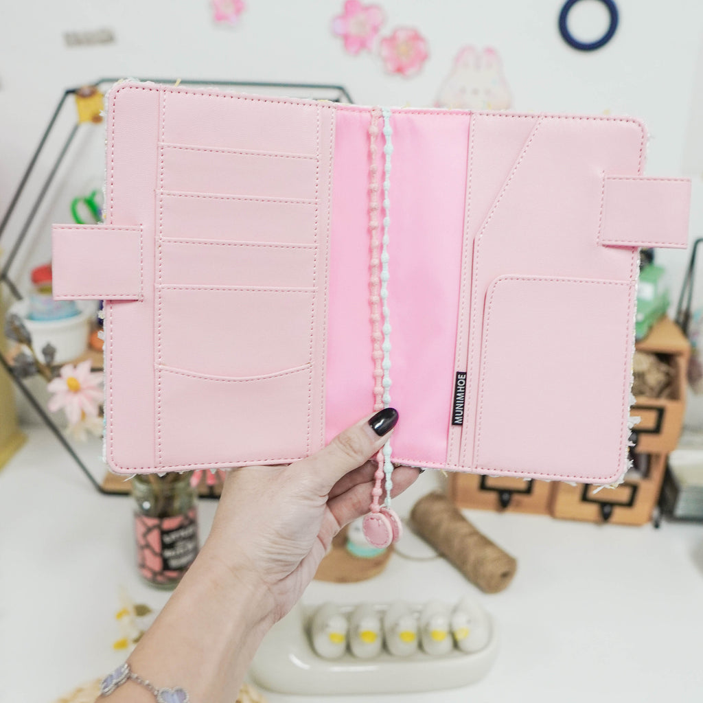 Planner Cover : Pink Tweed Fabric (A6 / Hobo Techo) // Pre Order