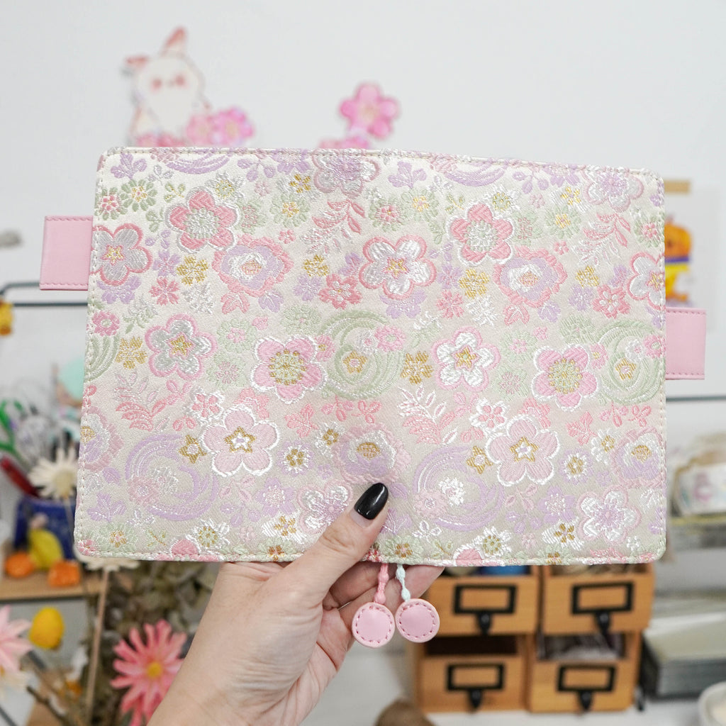 Planner Cover : Pink Floral (Gold Accent) Fabric (Hobo Weeks) // Pre Order