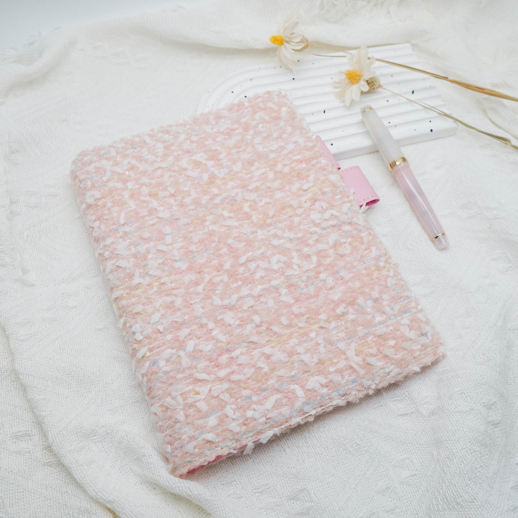 Planner Cover : Peach Tweed (Silver Accent) Fabric (A5 / Hobo Cousin) // Pre Order