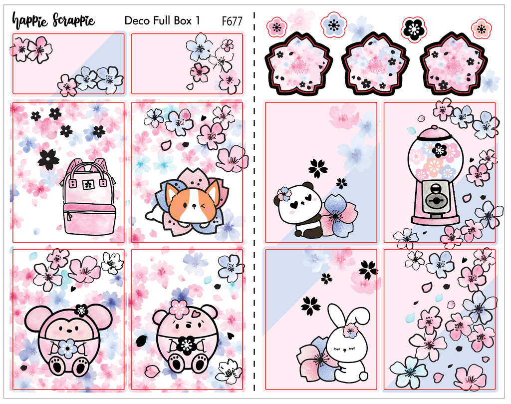 Sticker Kit - Cherry Blossom (Deco Full Boxes) - Foiled Stickers (F677/ F678/ F679)
