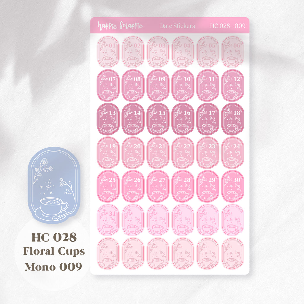 Date Sticker : Floral Cafe // HC028
