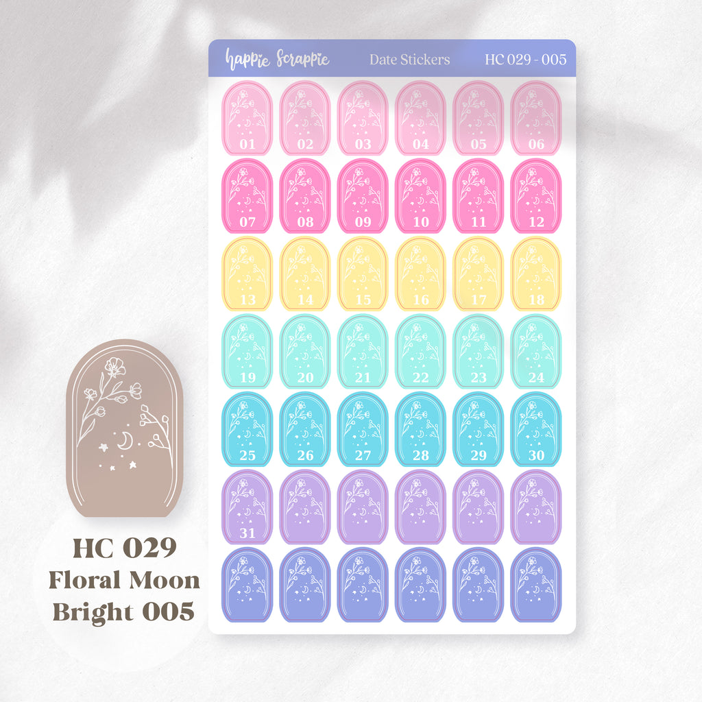 Date Sticker : Floral Moon // HC029