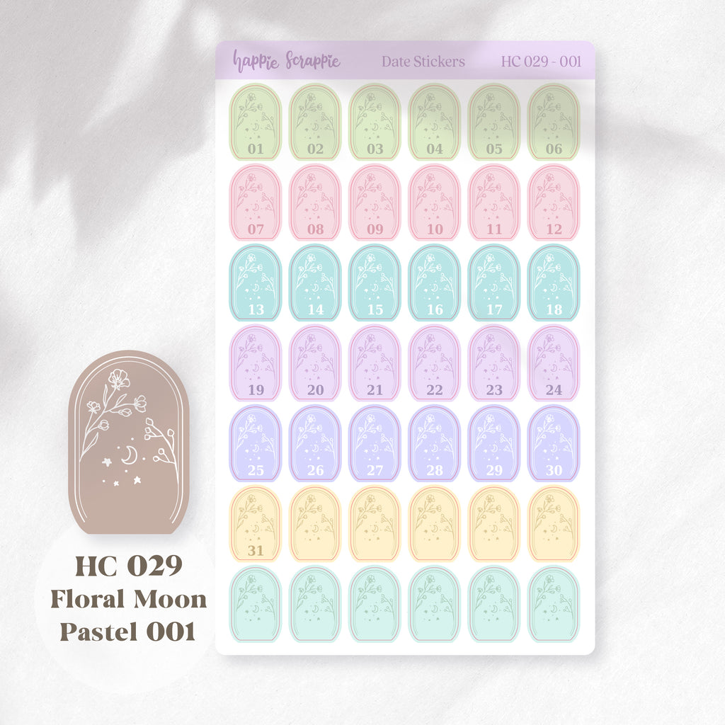 Date Sticker : Floral Moon // HC029