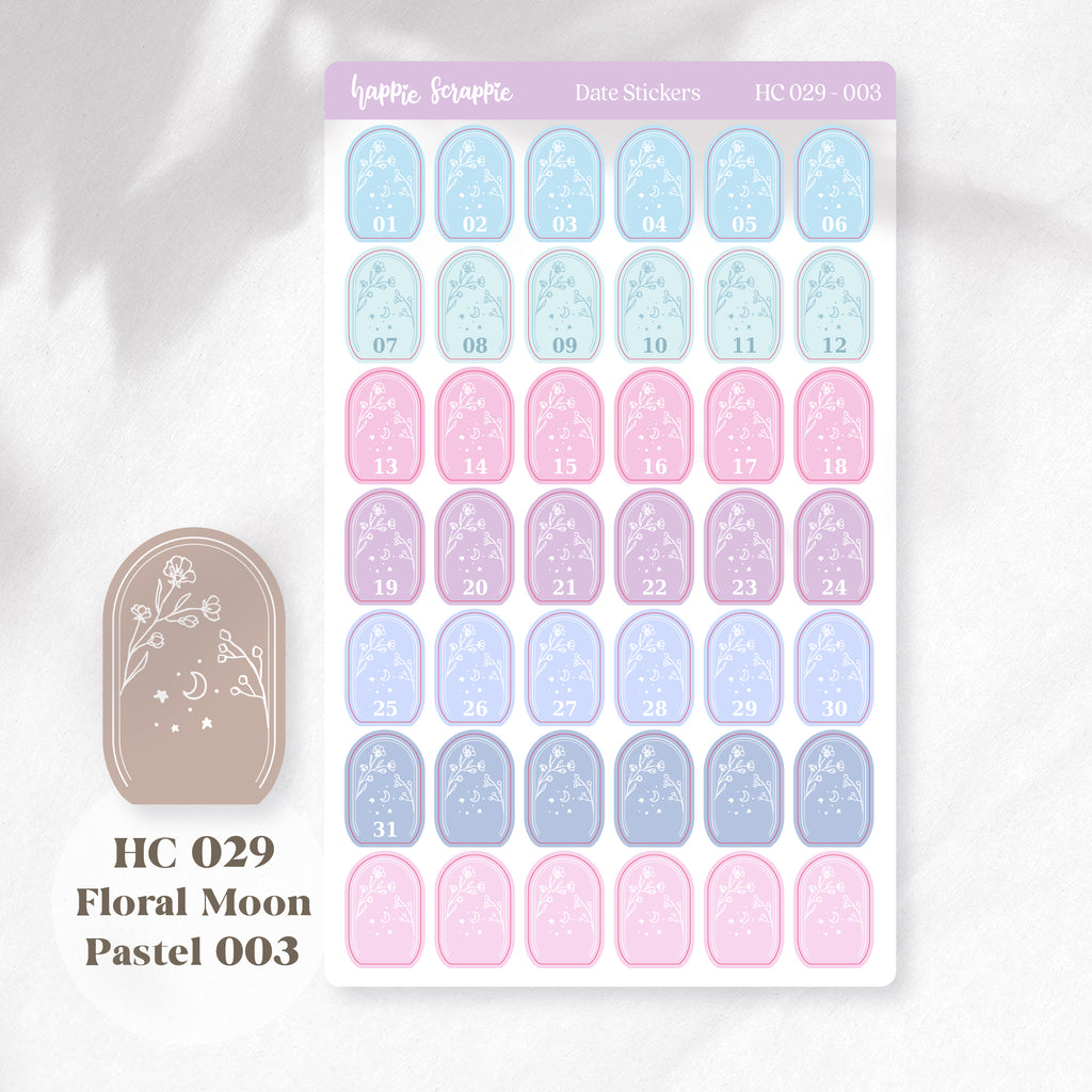 Date Sticker : Floral Moon // HC029