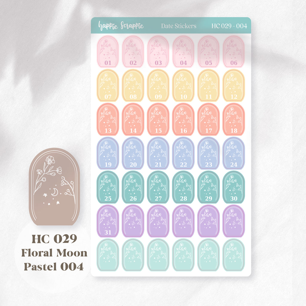 Date Sticker : Floral Moon // HC029