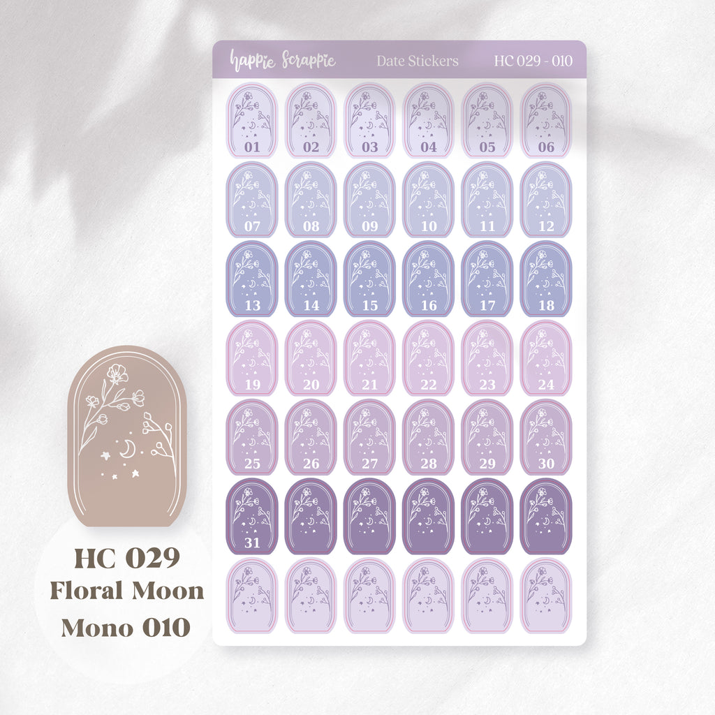 Date Sticker : Floral Moon // HC029