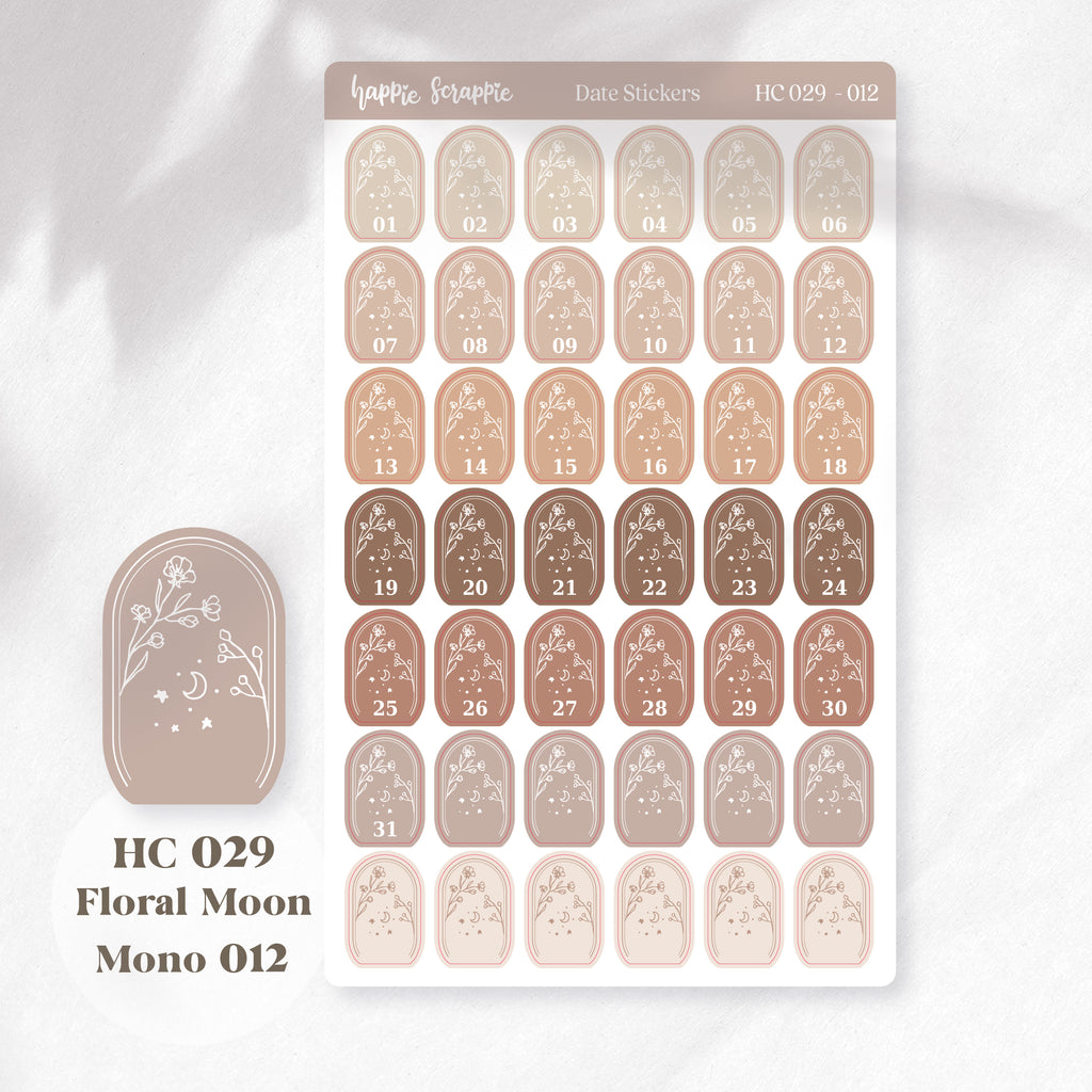 Date Sticker : Floral Moon // HC029