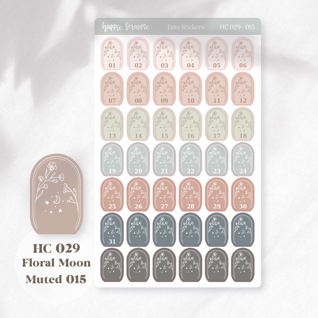 Date Sticker : Floral Moon // HC029