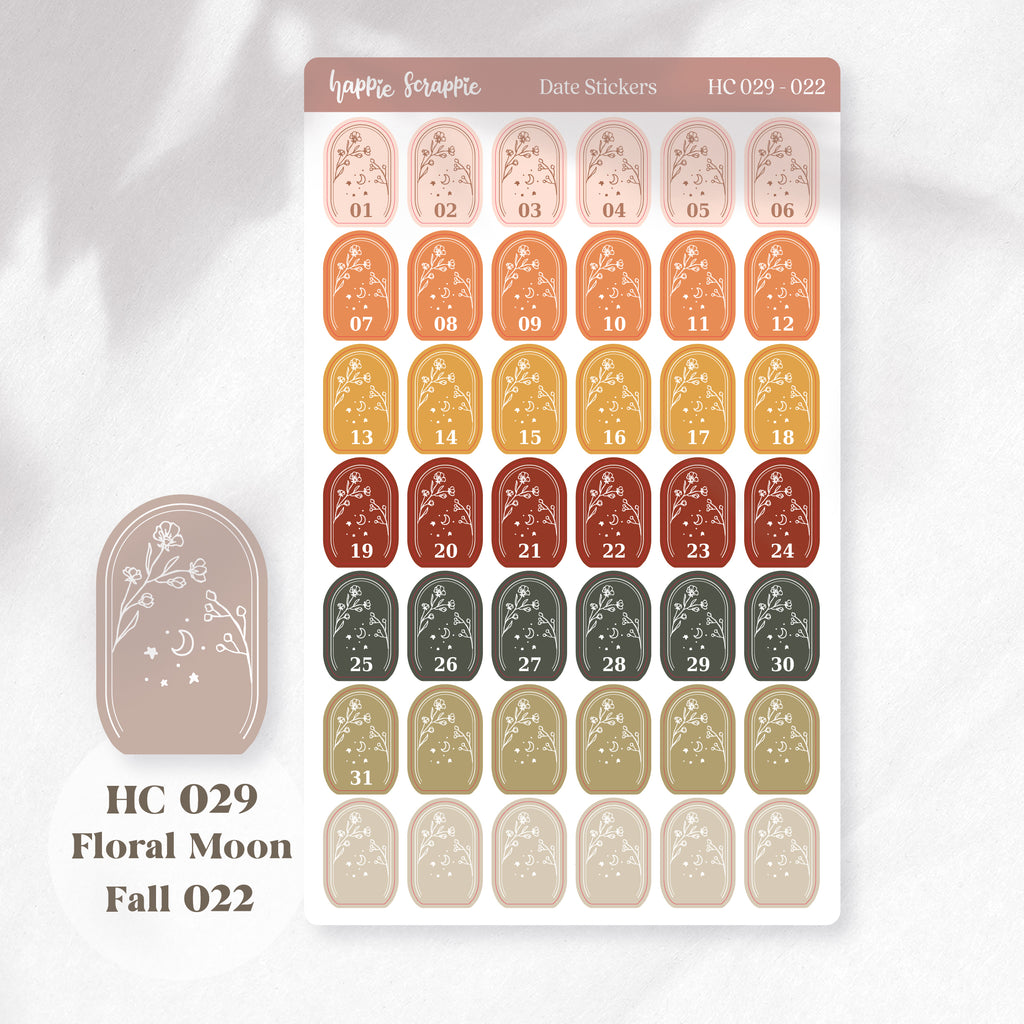 Date Sticker : Floral Moon // HC029