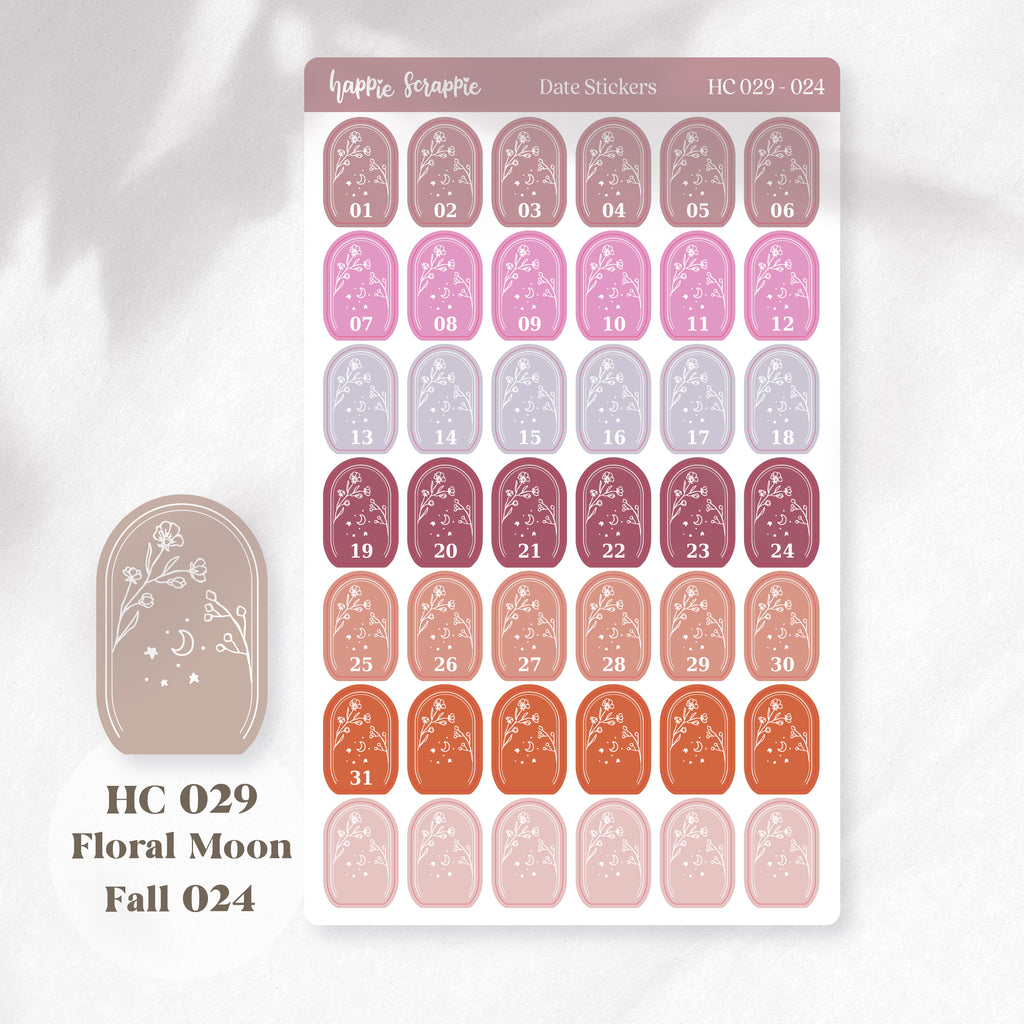 Date Sticker : Floral Moon // HC029