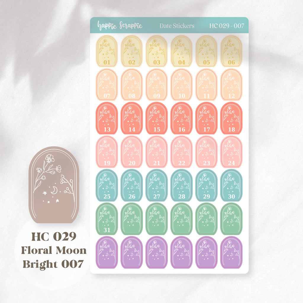 Date Sticker : Floral Moon // HC029