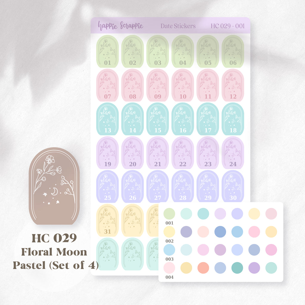 Date Sticker : Floral Moon // HC029