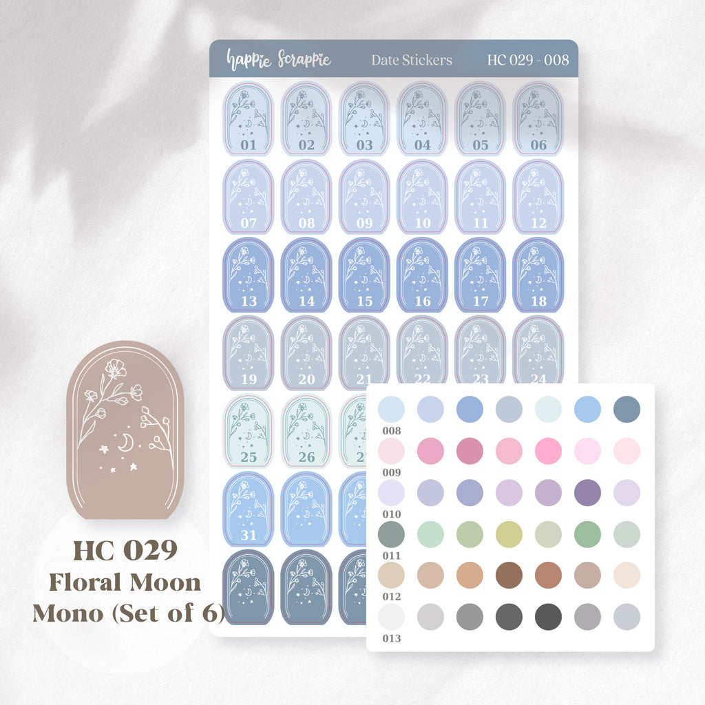 Date Sticker : Floral Moon // HC029