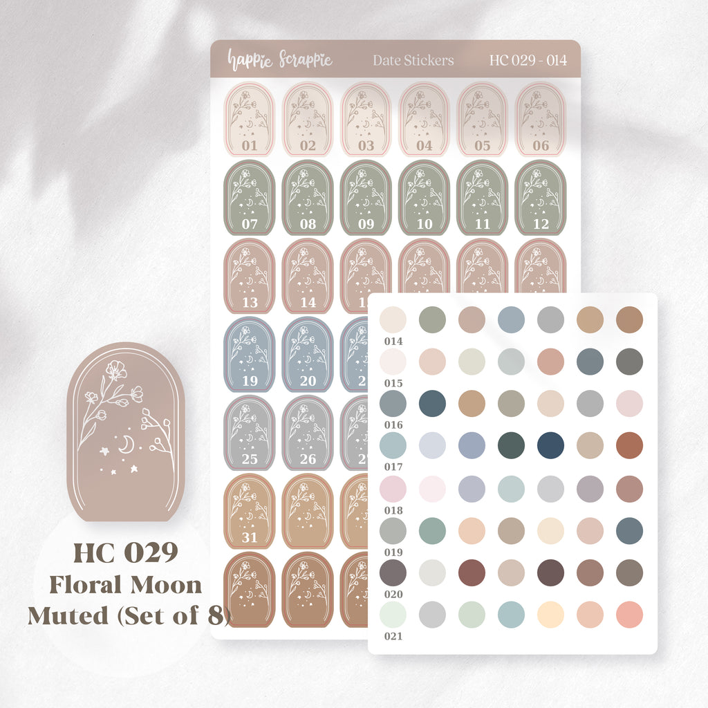 Date Sticker : Floral Moon // HC029