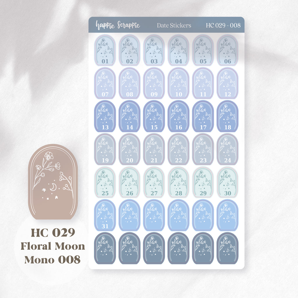 Date Sticker : Floral Moon // HC029