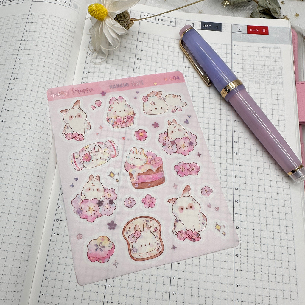 Washi Sticker : Hanami Cafe // Holo Pink Foiled