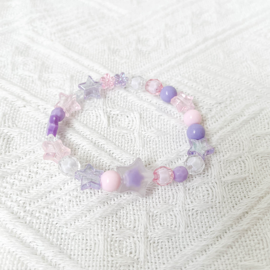 Bracelets :  Colorful Handmade Beaded Bracelets by Alyssa & Ivan (Pink & Lilac Star 🌟)