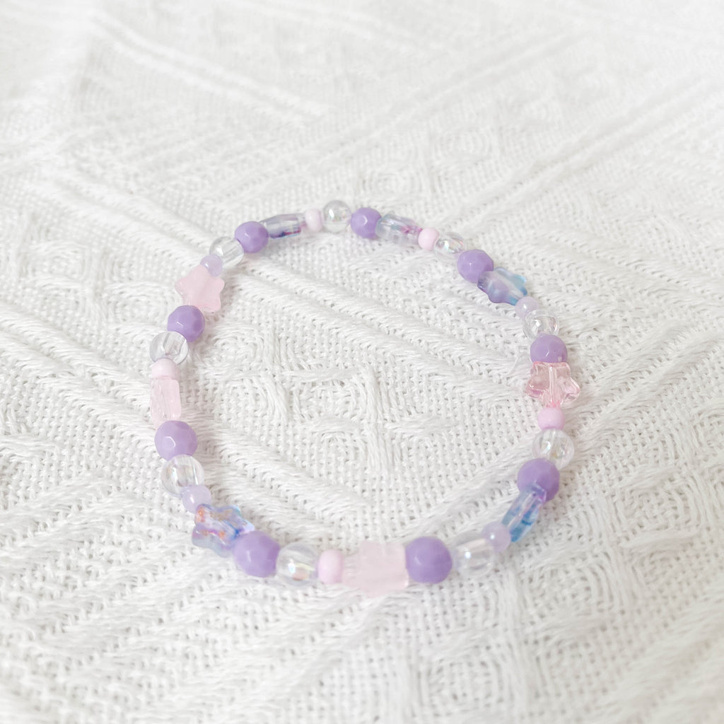 Bracelets :  Colorful Handmade Beaded Bracelets by Alyssa & Ivan (Pink & Lilac Star 🌟)