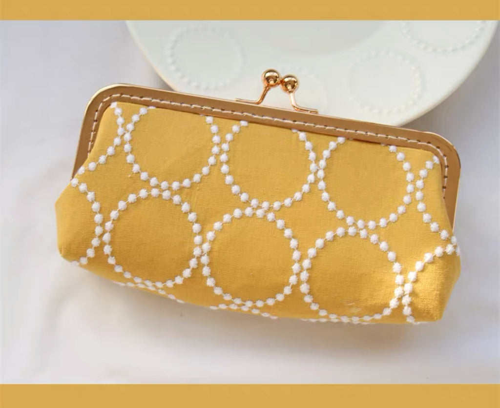 Pen Pouch : Fabric Clasp Pouch / Circle & Tambourine Designs // Pre Order