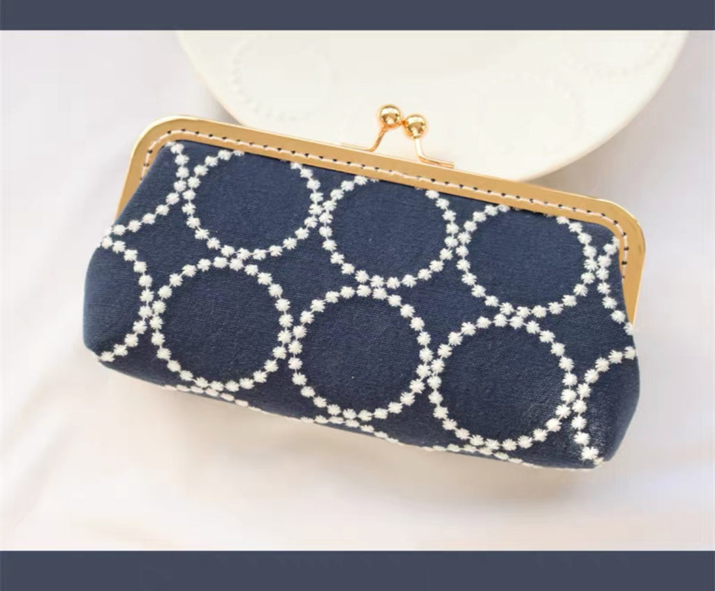 Pen Pouch : Fabric Clasp Pouch / Circle & Tambourine Designs // Pre Order