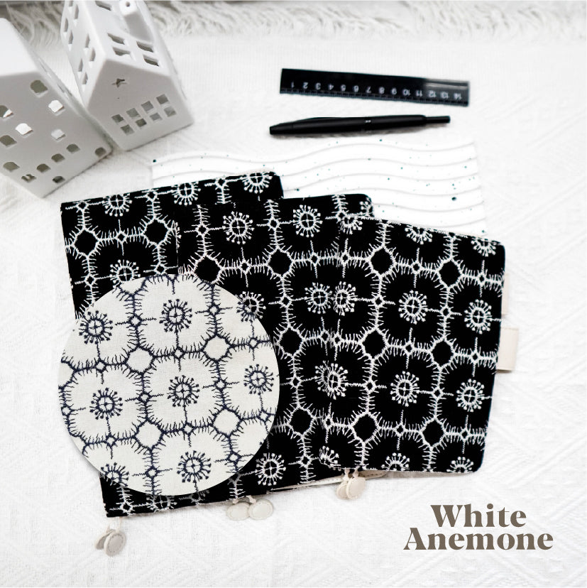 Planner Cover : White Anemone Fabric (TN Standard) // Pre Order