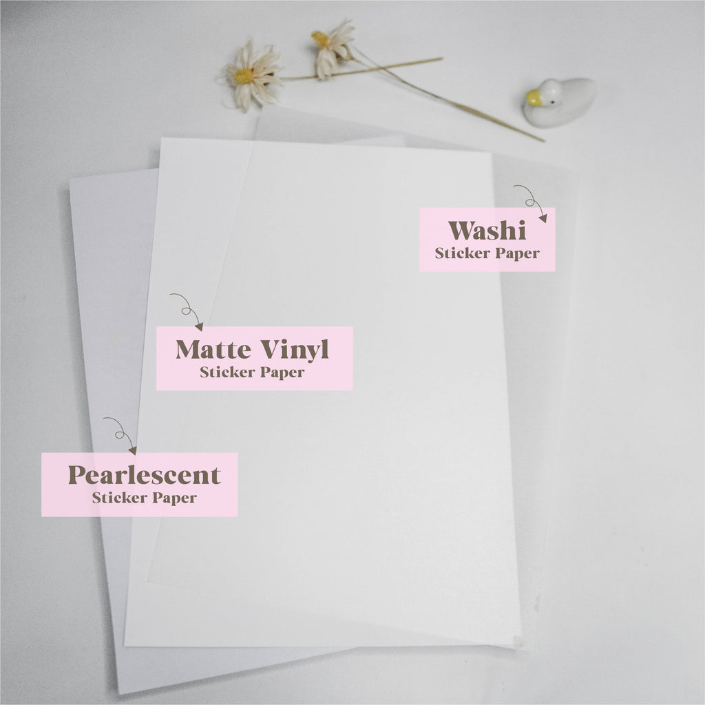 WHOLESALE Supplies / Sticker Paper : Matte Vinyl Sticker With Clear Backing // Pack of 100