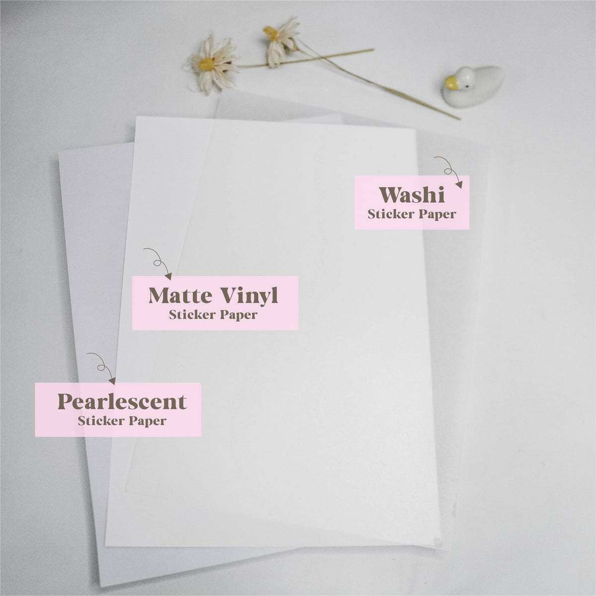 Supplies / Sticker Paper : Sampler Pack // 3 Types x 5 Sheets ...