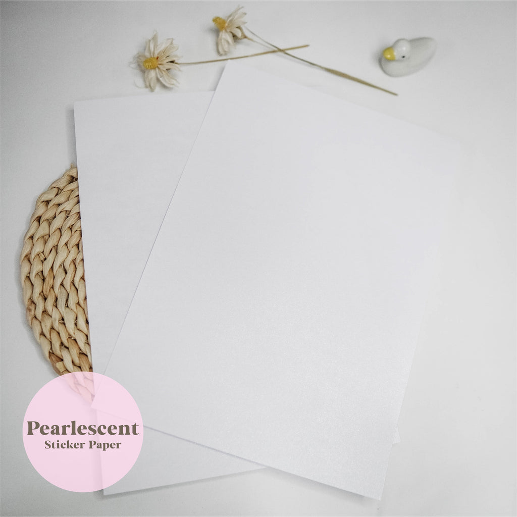 WHOLESALE Supplies / Sticker Paper : Pearlescent Sticker With Clear Backing // Pack of 100